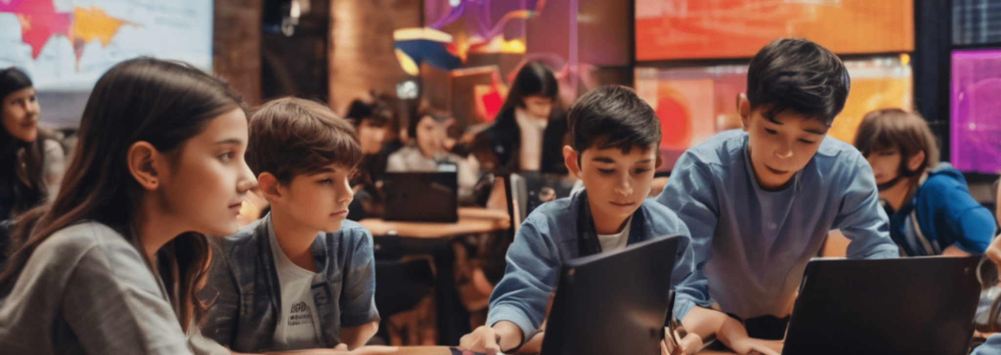 group of students in class