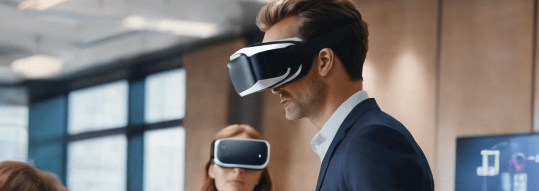 man wearing VR glasses