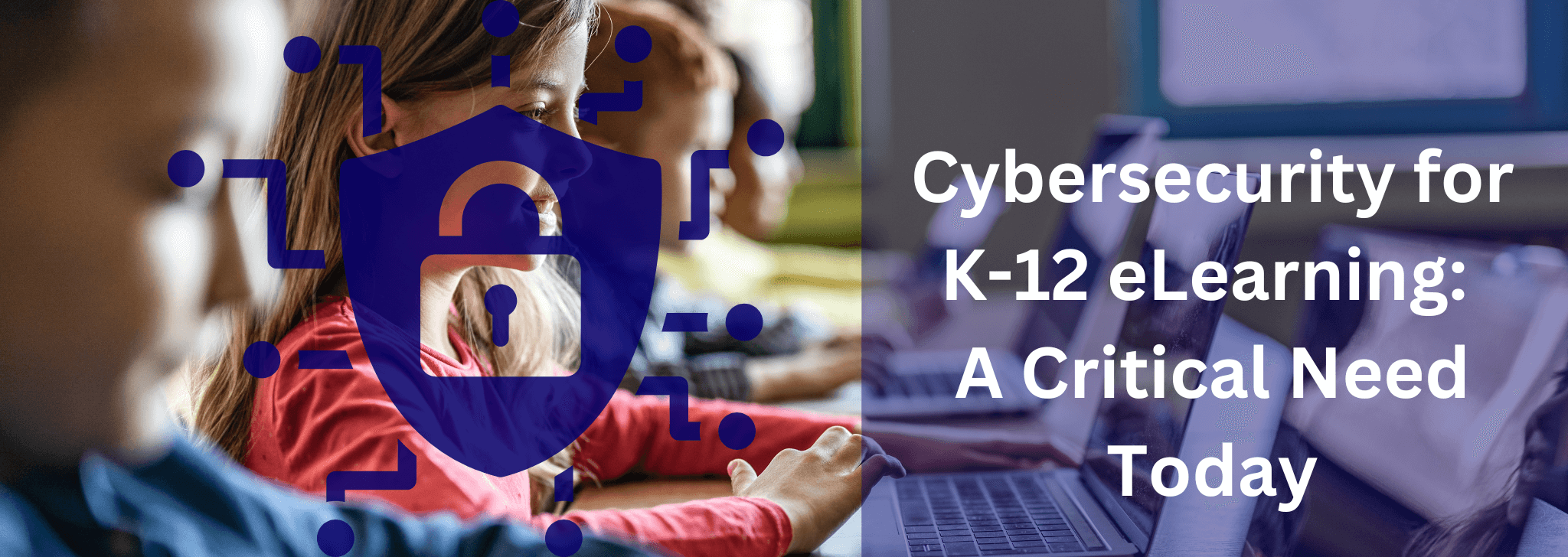 Young kid studying online protected by cyber security