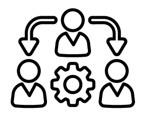 An icon representing workforce development services aimed at enhancing skills and career growth through training and education programs.