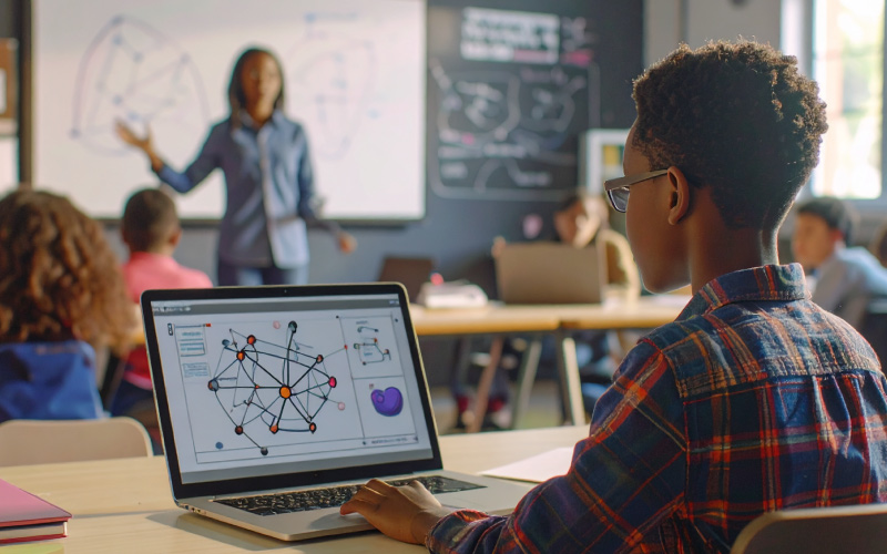 Fifth-grade student learning physics through animation