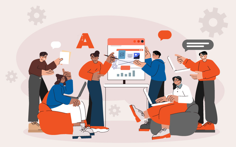 L&D team collaborating on fast course creation using AI tools to drive business agility and performance.