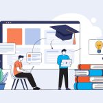 A university advisor analyzing student data dashboards to improve equity and retention using learning analytics tools.