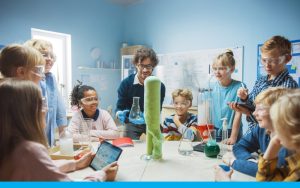 Students working on a STEAM project that blends creativity with analytical problem-solving.