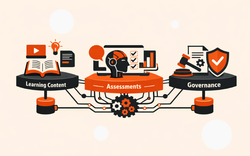 AI-assisted assessment services reducing L&D workload through governed assessment lifecycle management