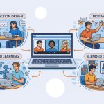 How interaction design, motivation, applied learning, and blended delivery affect student engagement in online higher education programs.