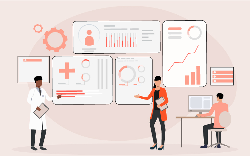 Diagram showing clinical guideline updates flowing into SOPs, training systems, and frontline healthcare practices.