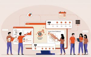 Enterprise L&D team reviewing automated compliance training updates and version control dashboards for regulatory learning programs.