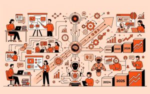 Illustration of agentic AI automating enterprise learning, training workflows, and workforce capability development