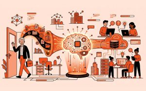 Business professionals using AI-powered knowledge systems to preserve expertise and support knowledge transfer